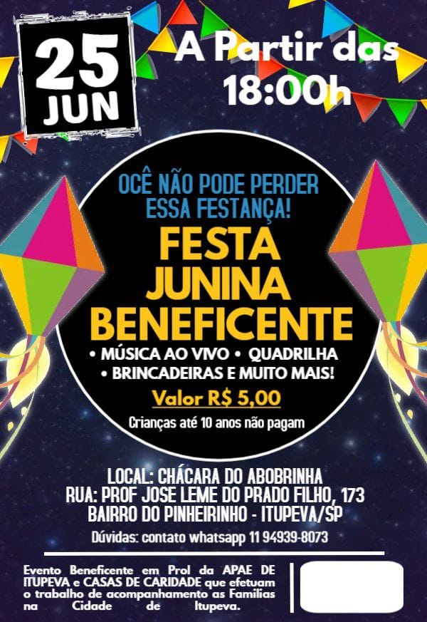 Vem Aí a Festa Junina da Apae Itupeva