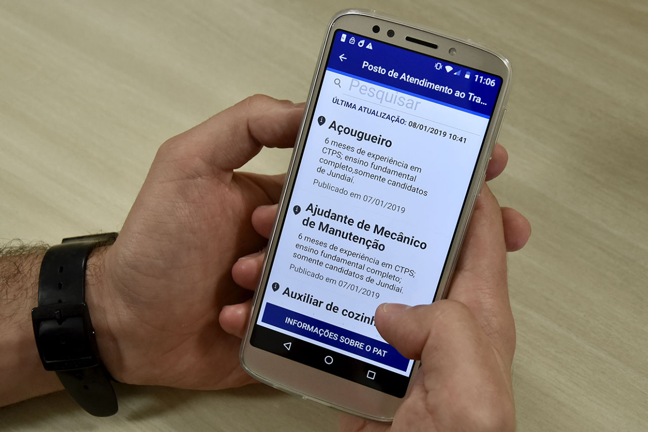 Aplicativo da Prefeitura de Jundiaí ajuda na procura por vagas de emprego