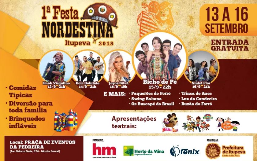 Ainda dá tempo de prestigiar Primeira Festa Nordestina de Itupeva