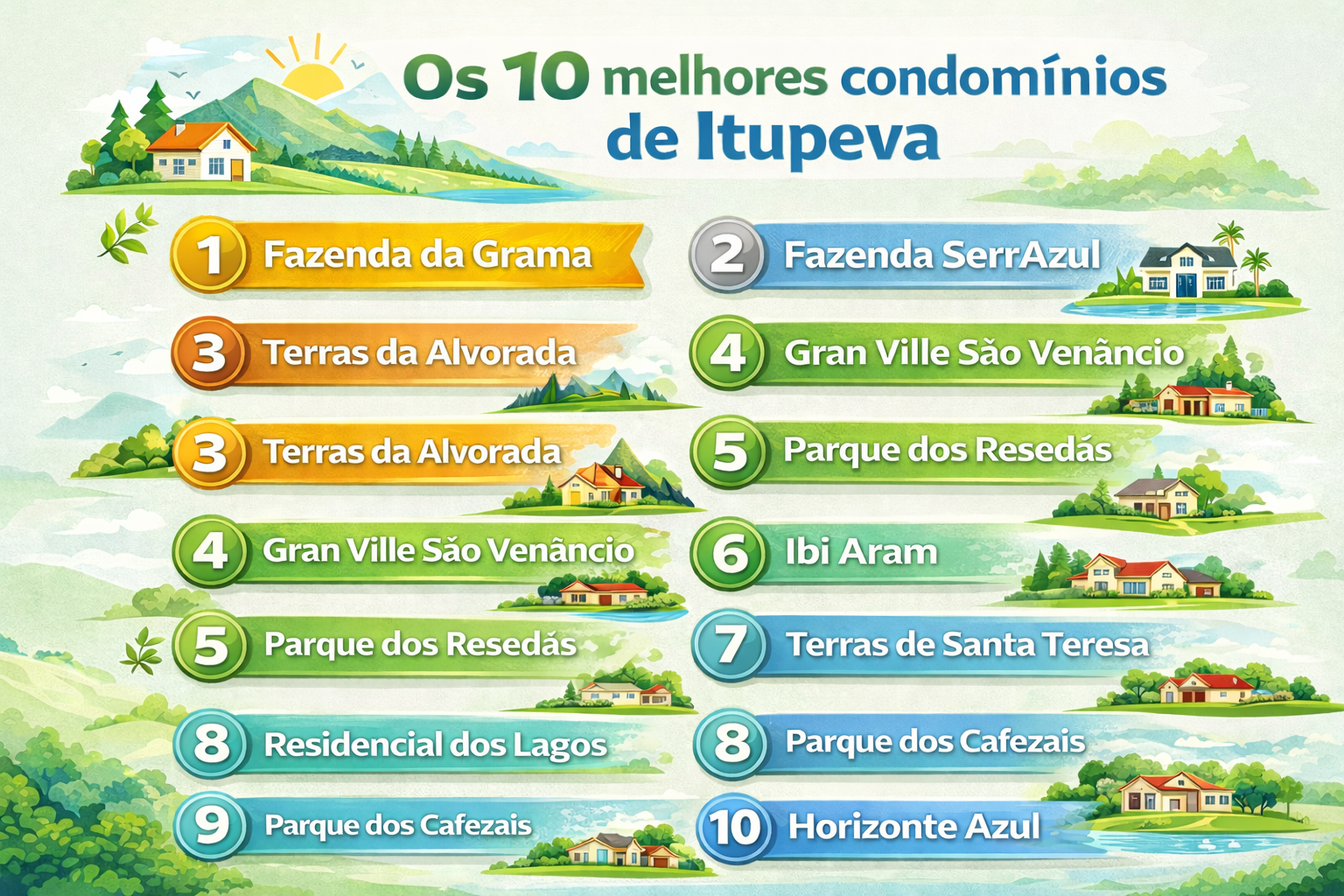 Ranking 2026: Os 10 melhores condomínios de Itupeva