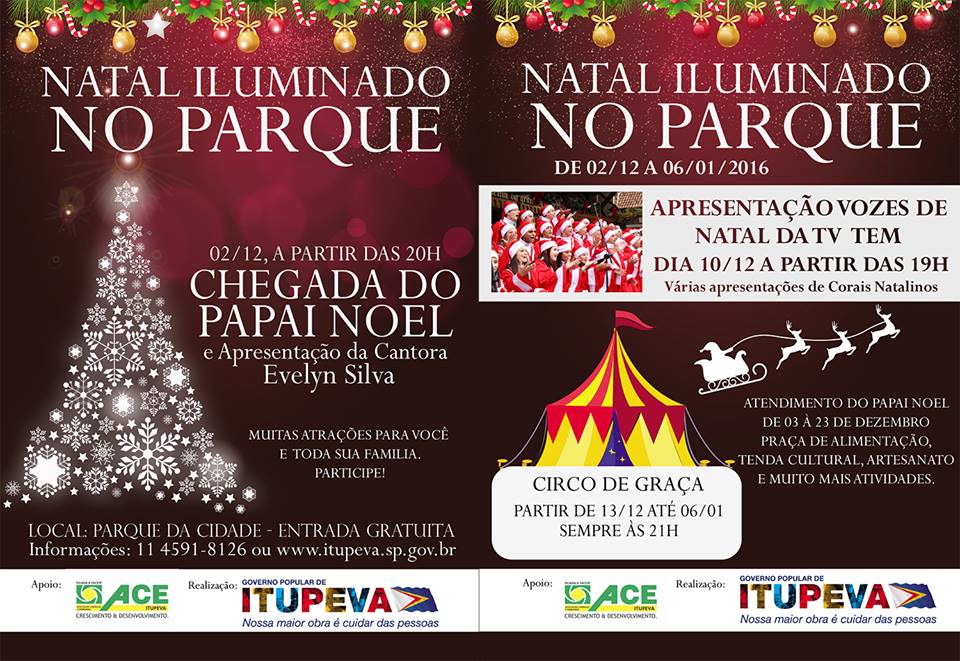 Natal Iluminado no Parque da Cidade - Itupeva SP