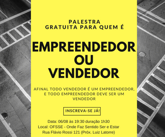 Palestra Gratuita para Empreendedor e Vendedor 