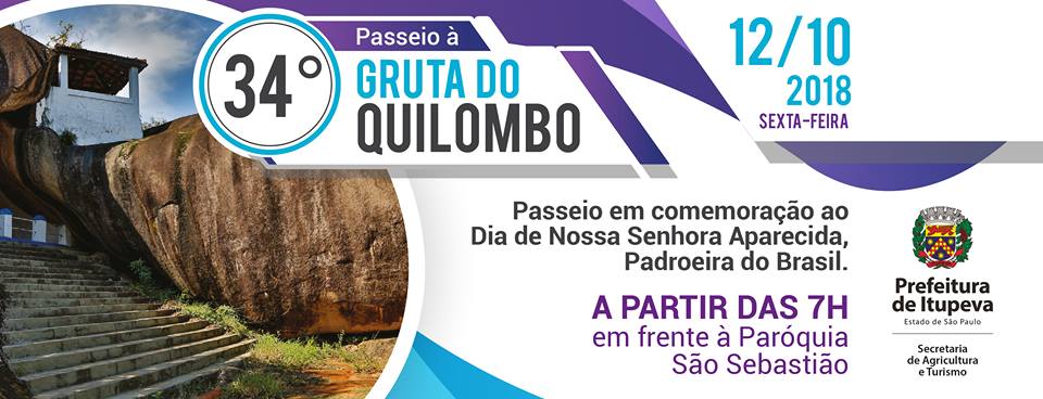 Passeio tradicional à Gruta do Quilombo nesta sexta!