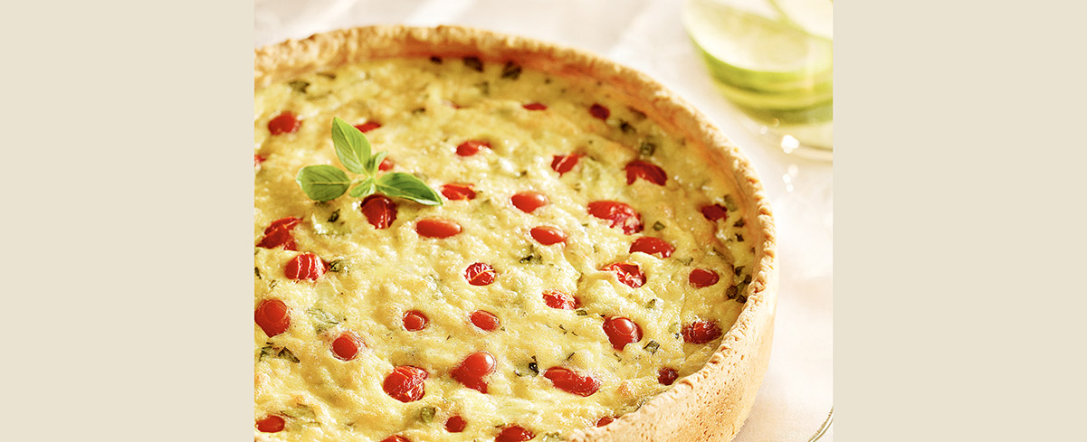Quiche de Tomates com Manjericão
